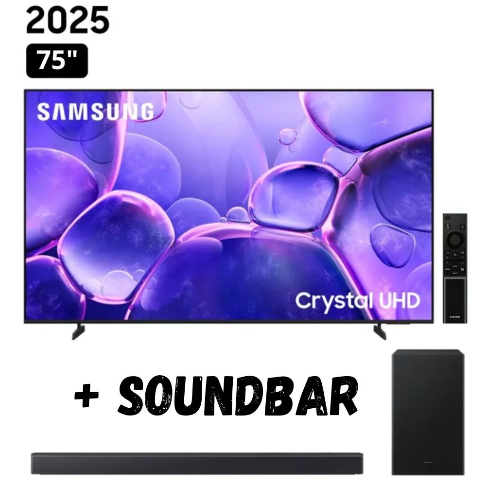 Televisor SAMSUNG 75'' Crystal UHD 4K UN75U8000FGXPE 2025 - HW-B450F