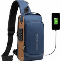 Mochila antirrobo con puerto USB Azul acero
