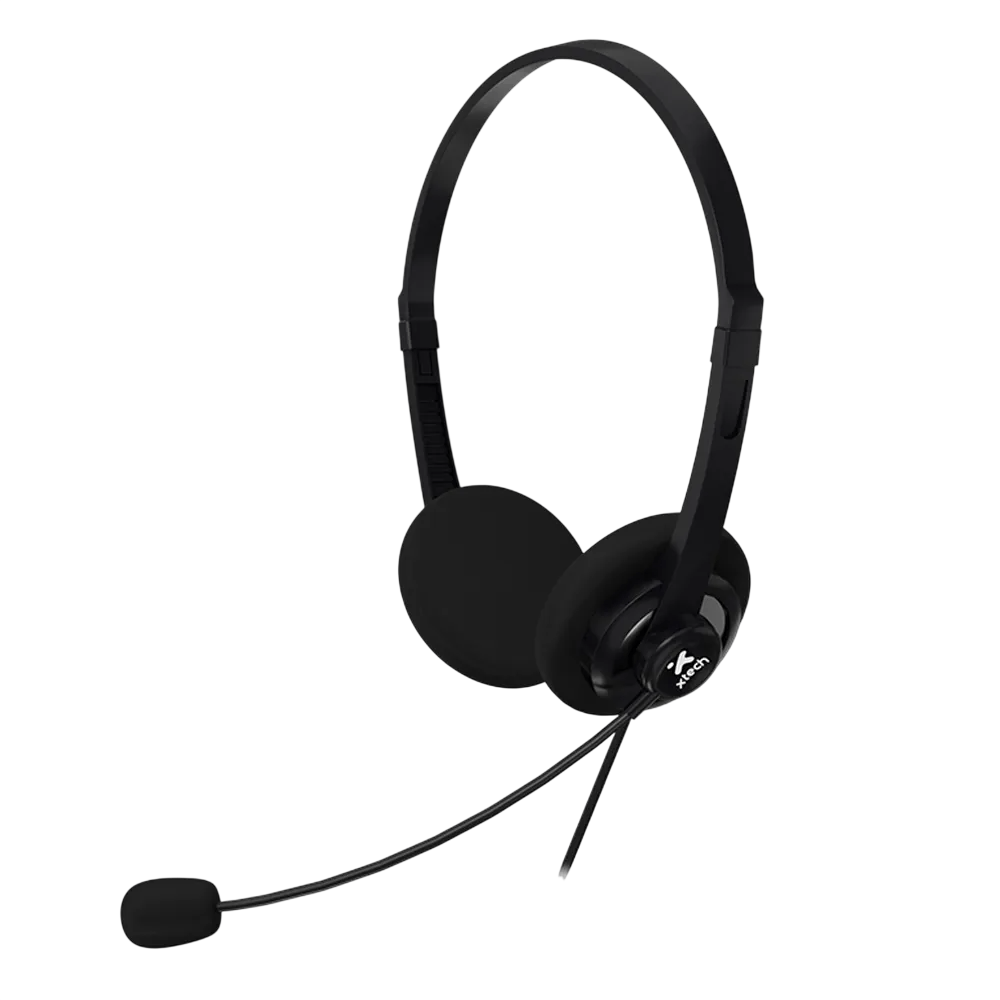 Xtech Audífonos con cable USB-C para conferencias con micrófono ENC y control en línea - XTH-245