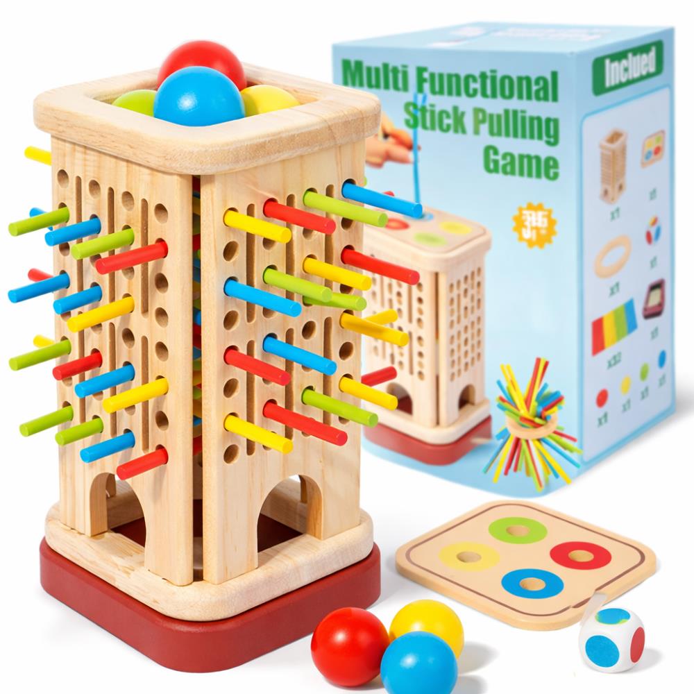 Guopai Torre de madera montessori - Jalar palitos