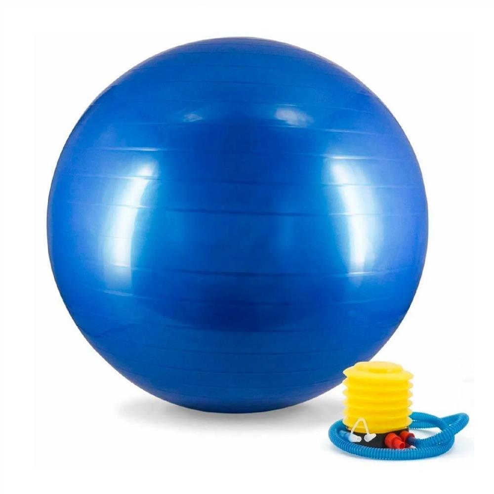 Pelota de yoga 75 cm AZUL con inflador