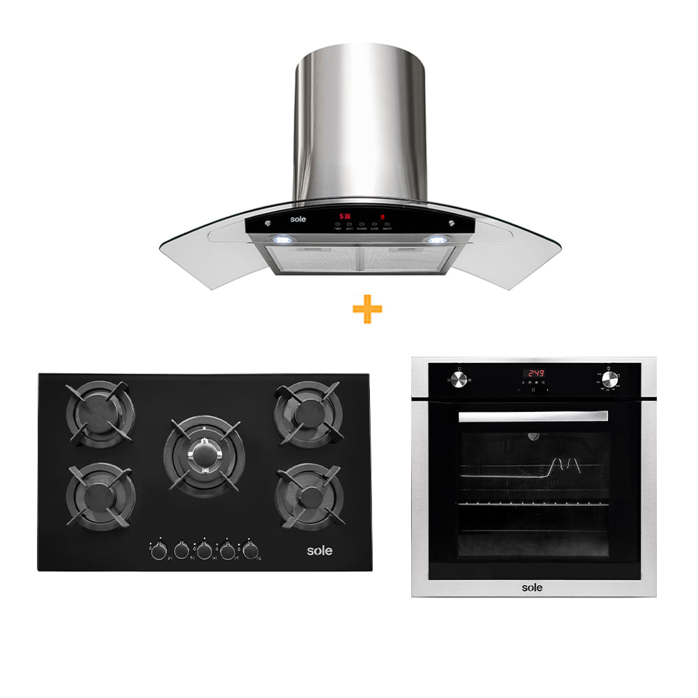 COMBO0964 Sole Encimera Camp Extractora y Horno