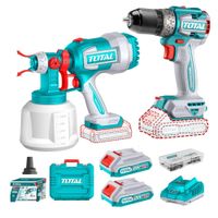 Taladro Atornillador 60Nm + Pistola para Pintar 20v Total TDLI20602-TSGLI2004