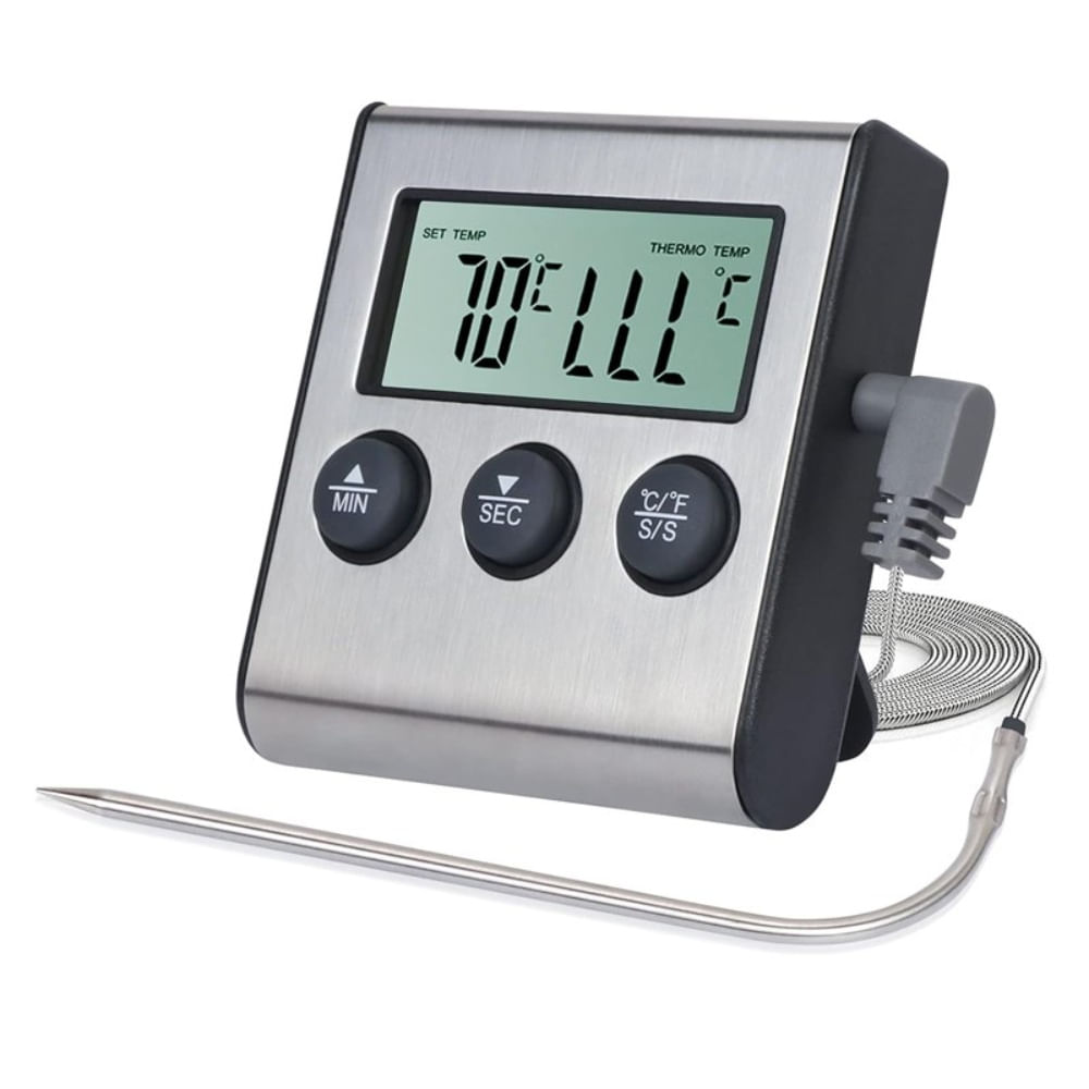 Termometro Digital Cocina Liquidos Solidos Carnes Aceite Alarma Sonda