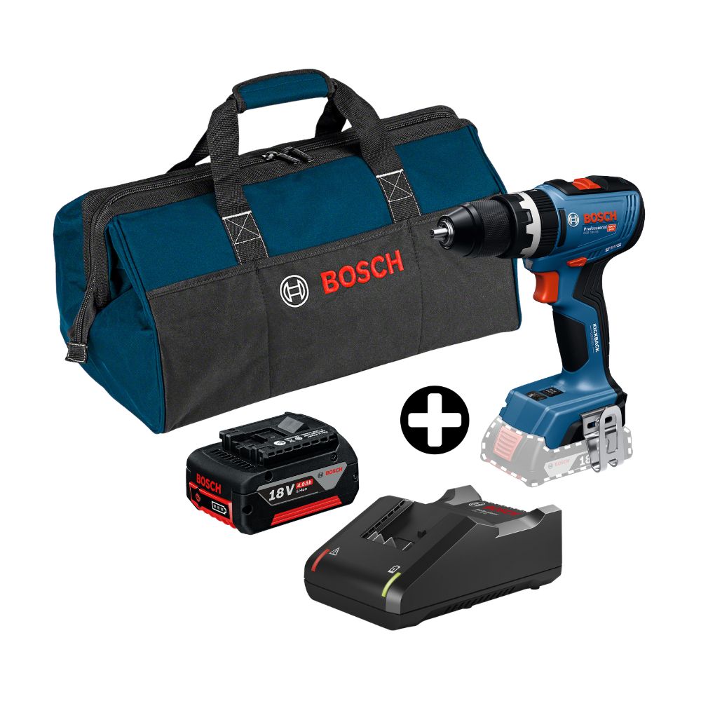 Taladro Inalámbrico GSB 18V-65 + 1 Batería 4 Ah + Cargador + Bolso Bosch