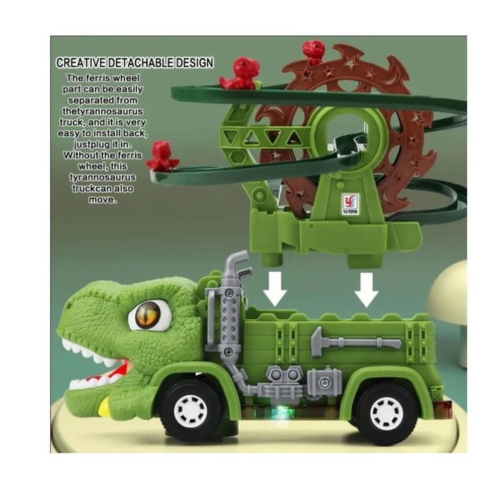 Carro Dinosaurio Con Pista y Luces