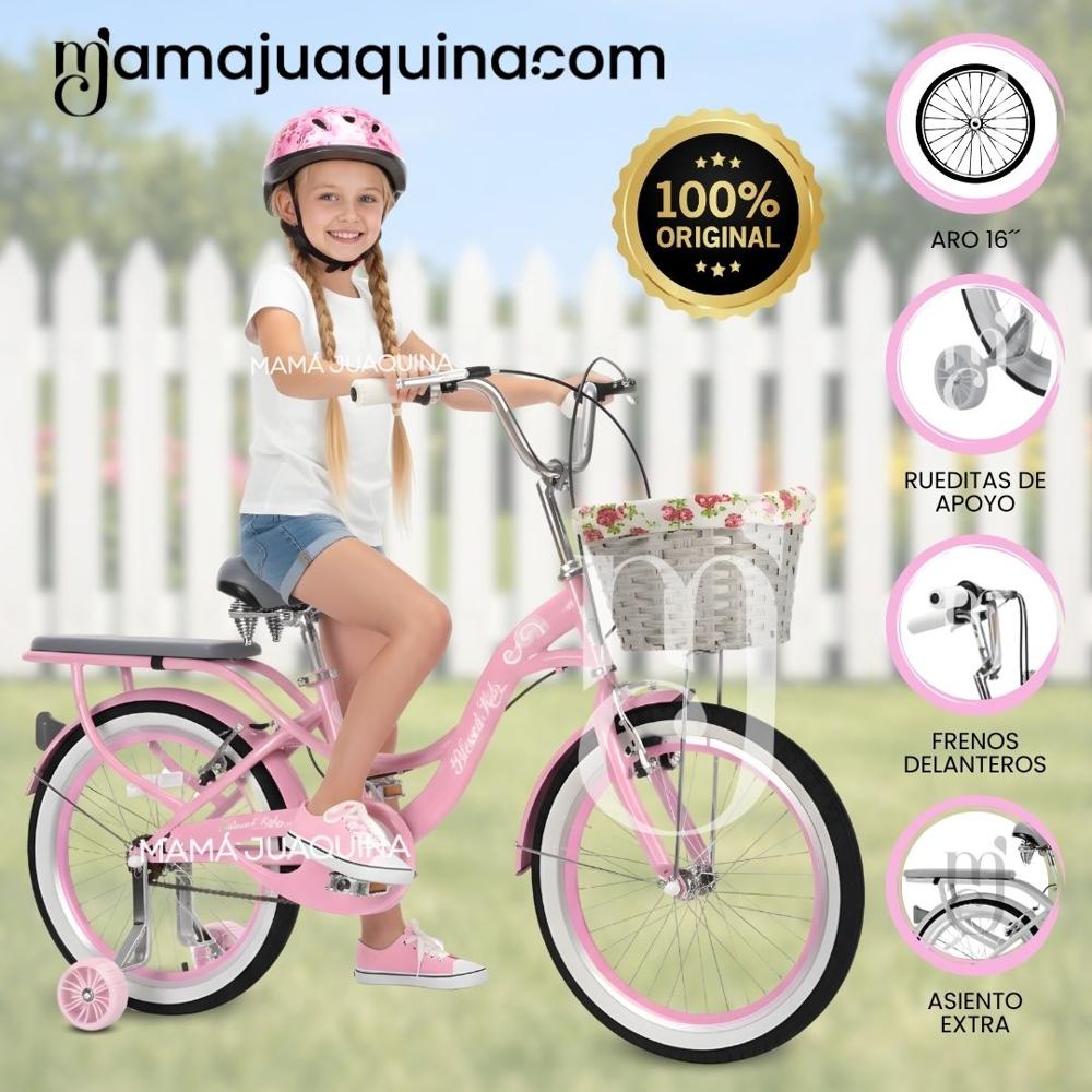 Bicicleta Campera para Niña Aro 16 BETTY II con Canasta Light Pink
