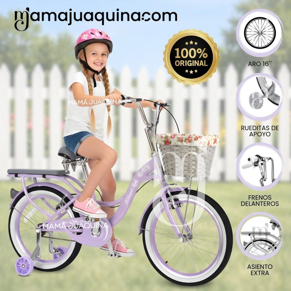 Bicicleta Campera para Niña Aro 16 BETTY II con Canasta Light Purple