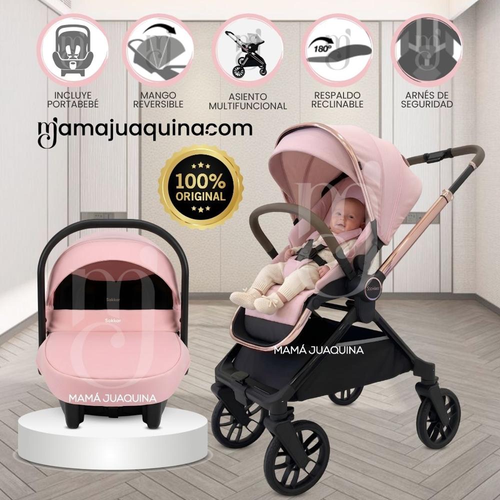 Coche Moisés Travel System HELEN MIX con Porta Bebé Pink