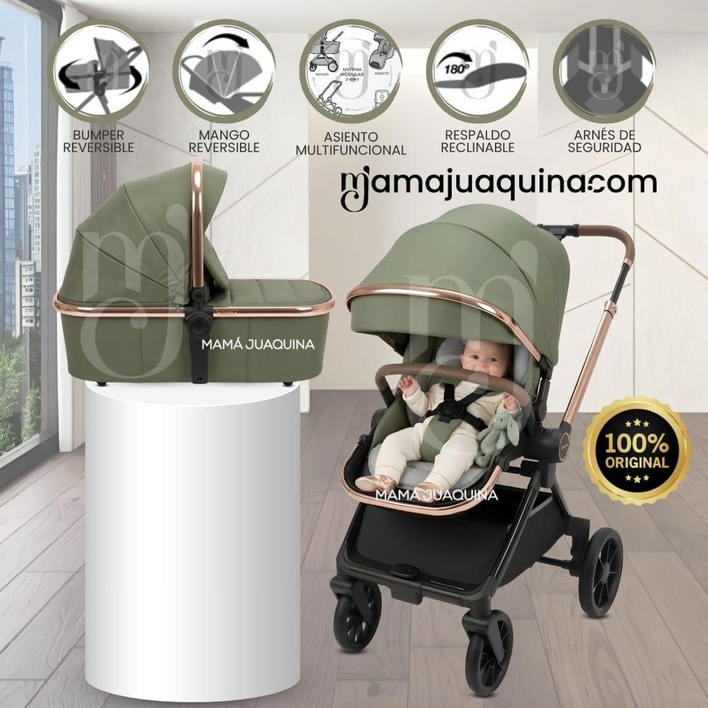 Coche Moisés Travel System HELEN DUO con Sistema Adaptable Green