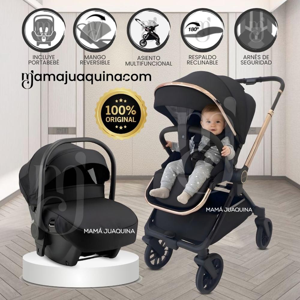 Coche Moisés Travel System HELEN MIX con Porta Bebé Black