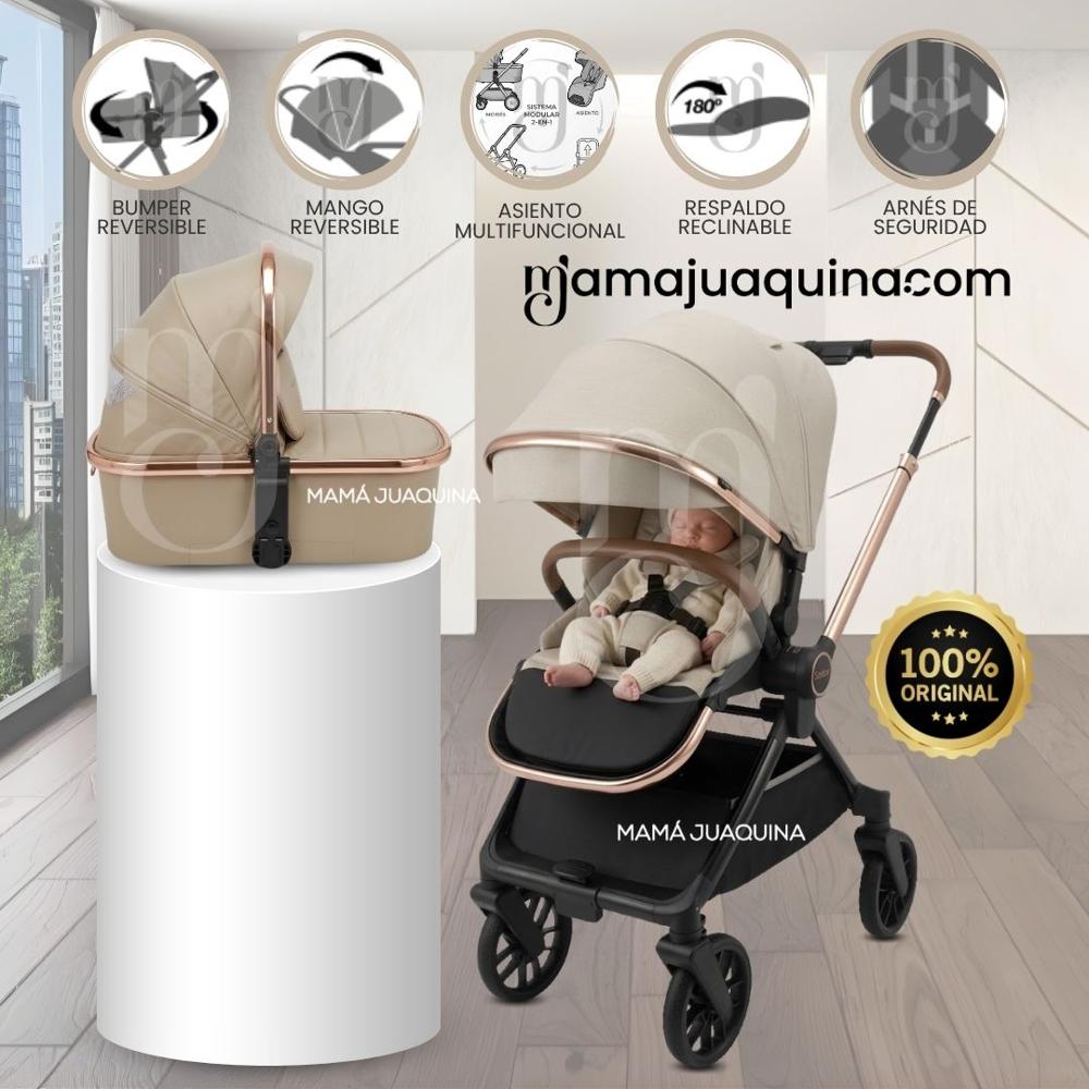 Coche Moisés Travel System HELEN DUO con Sistema Adaptable Beige