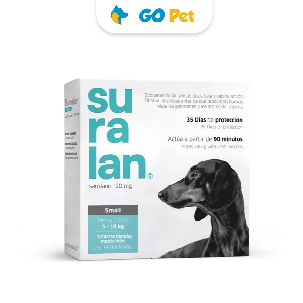 Suralan Small (5 a 10 Kg) x 1 Tab - Antipulgas y Antiparasitario para Perros