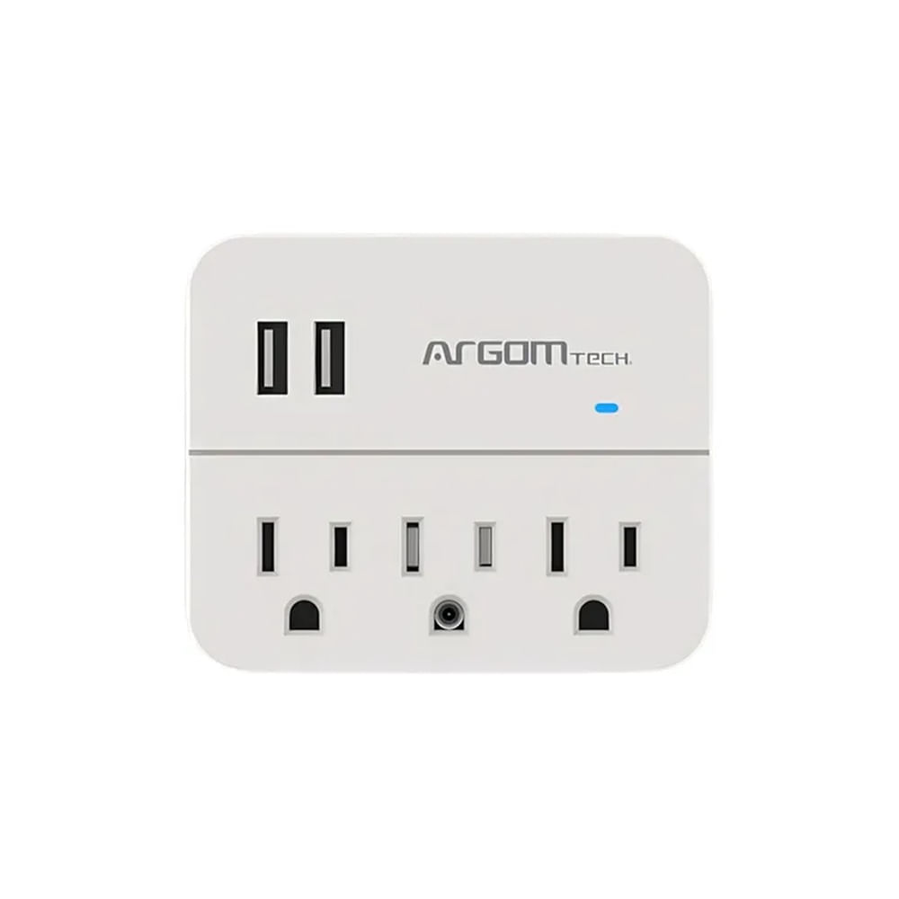ESTACION DE CARGA 3 TOMAS - 2 PUERTOS USB