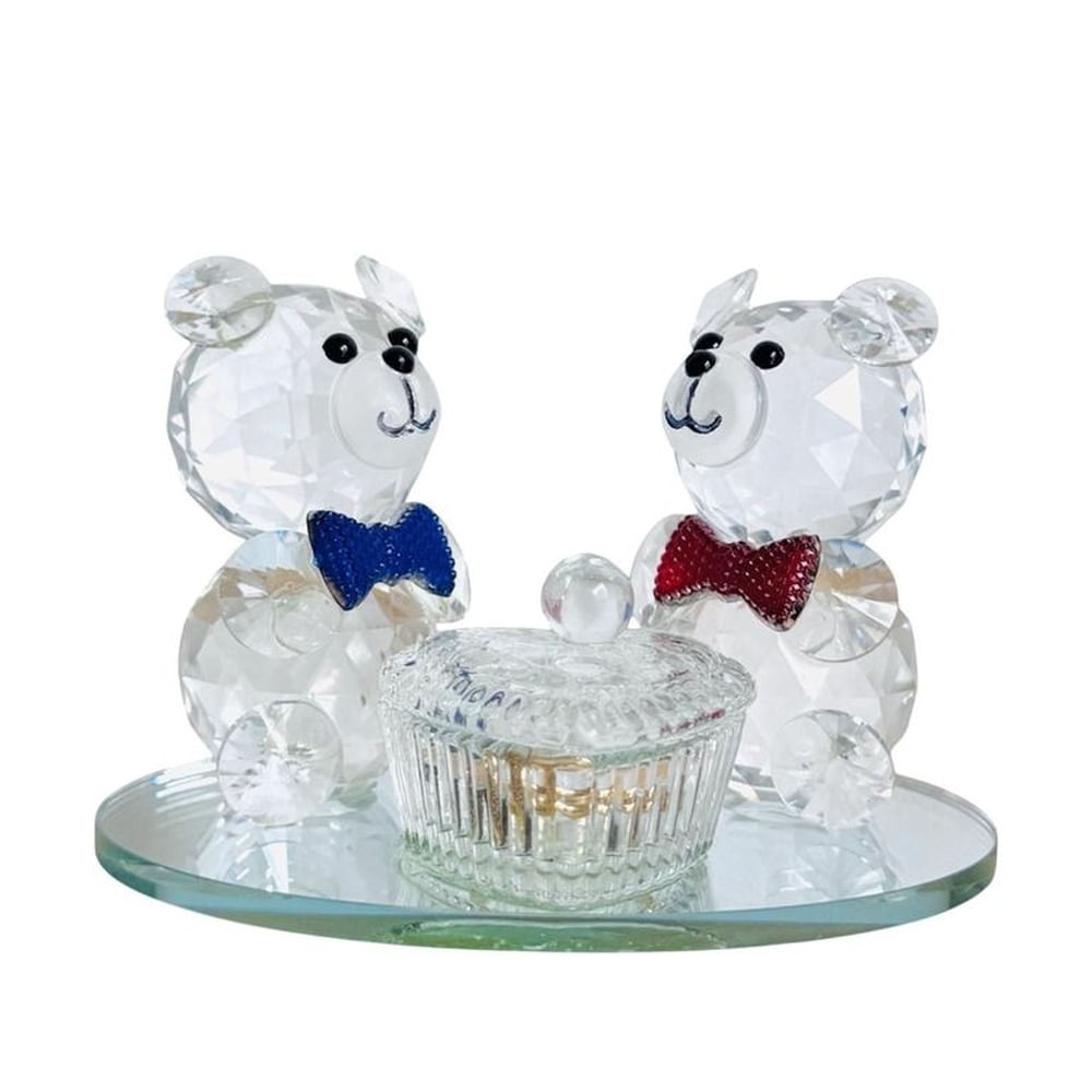 Adorno Ositos Pareja de Cristal