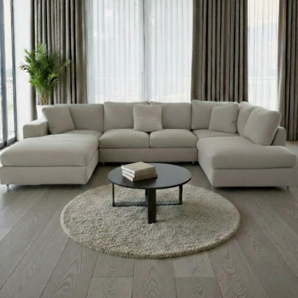 Seccional Chaska Gris Patas de Madera