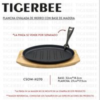 PLANCHA OVALADA DE HIERRO CON BASE DE MADERA