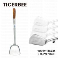ESPATULA DE ACERO INOX CON MANGO DE MADERA  ""SIZE 1""