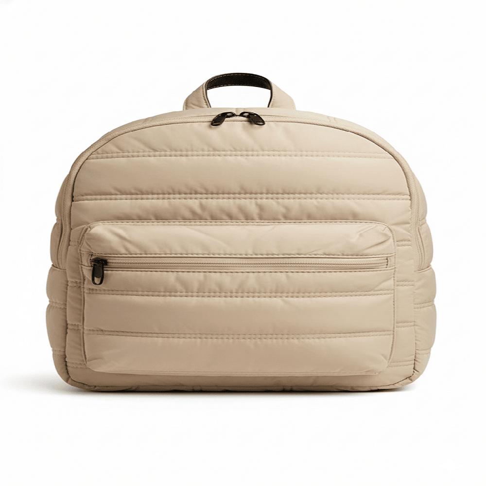 MOCHILA PUFFER LIDIA COMODIDAD Y FUNCIONALIDAD-Beige