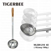 CUCHARON DE ACERO INOX CON MANGO DE MADERA 600gr