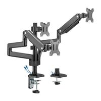 RACK SOPORTE DE ESCRITORIO ERGONOMICO PARA 3 MONITORES 17 A 32 PULGADAS CON PUERTOS USB GMK53-36UB