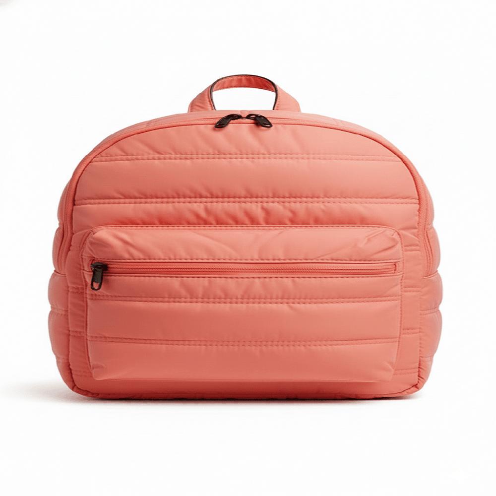 MOCHILA PUFFER LIDIA COMODIDAD Y FUNCIONALIDAD-Coral