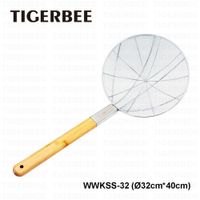 COLADOR DEALAMBRE DE ACERO INOX CON MANGO DE MADERA DE 32 CM