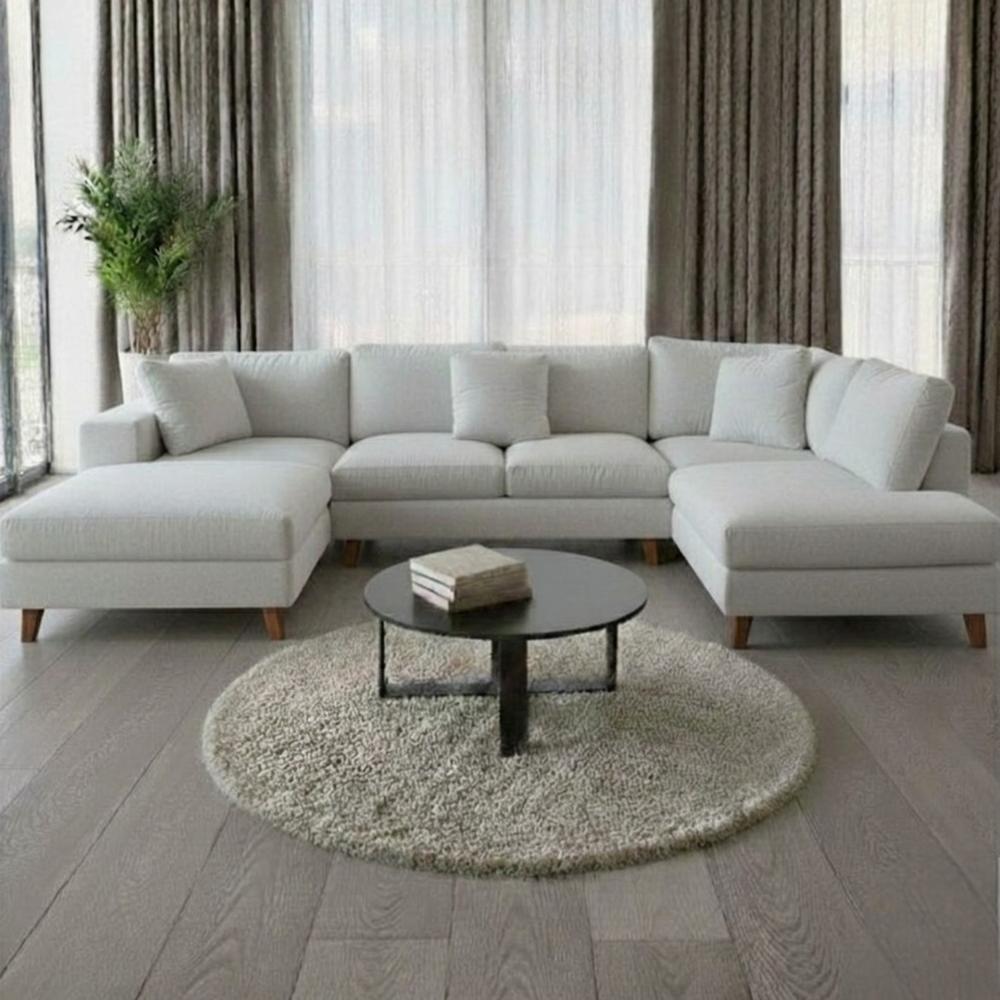 Seccional Chaska Gris Claro Patas de Madera