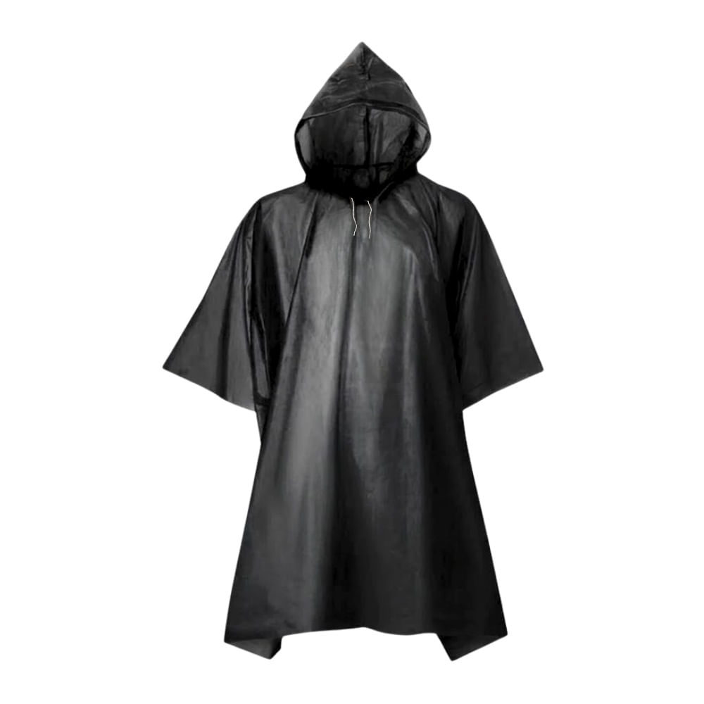 Poncho Ligero impermeable Para Lluvia - Negro