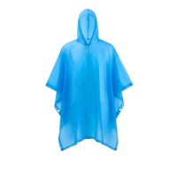 Poncho sin Mangas Cerrado con Capucha Ajustable y Botones Laterales EVA Azulino