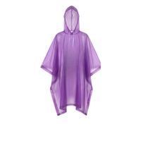 Poncho sin Mangas Cerrado con Capucha Ajustable y Botones Laterales EVA Morado