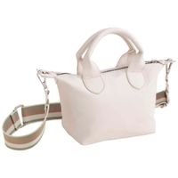 Cartera con Asa Rayas Color Blanco Hueso SINGULAR