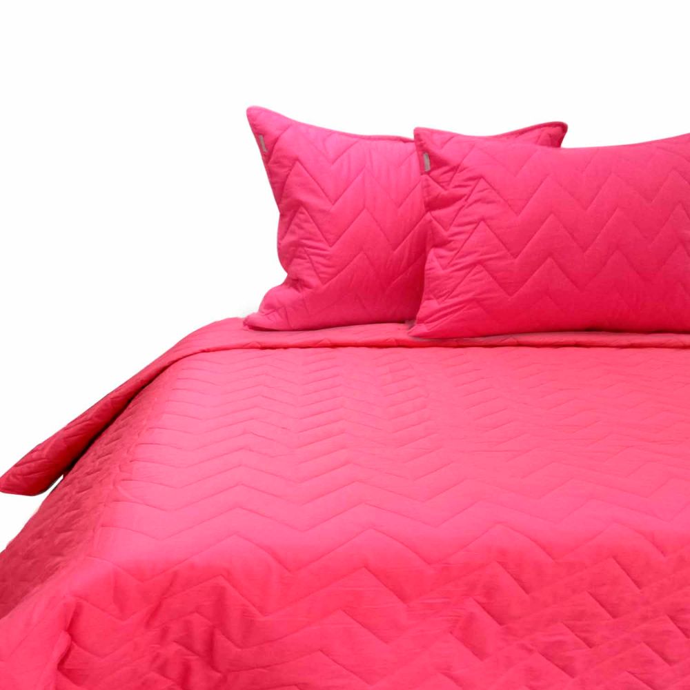 Cubrecama Fucsia con Funda Sham Free Home Unicolor 2 plz