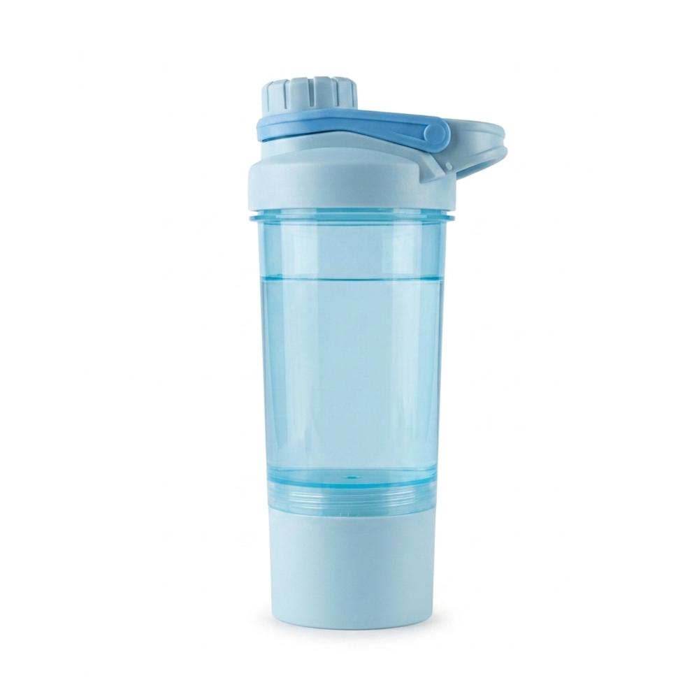 Shaker Tomatodo con Compartimentos Celeste - Agitador Mezclador Antiderrame