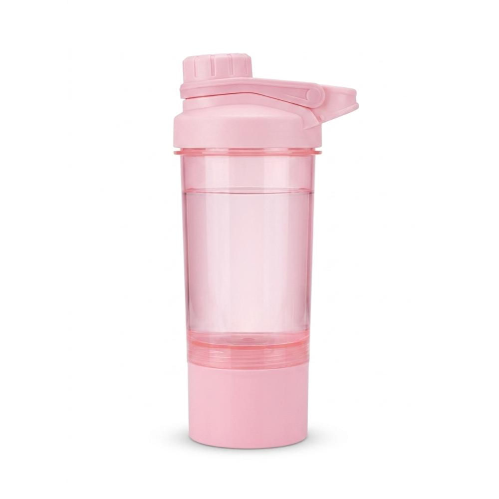 Shaker Tomatodo con Compartimentos Rosado - Agitador Mezclador Antiderrame