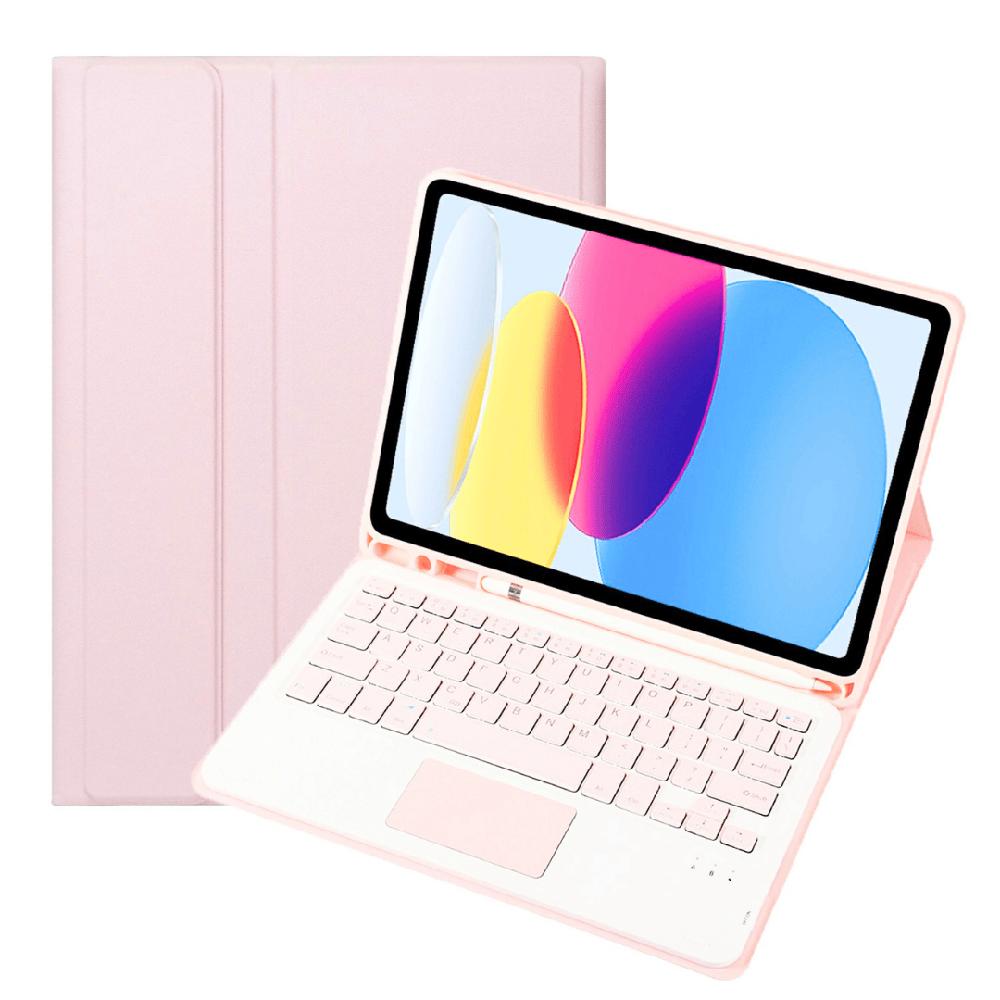 Funda Con Teclado Bluetooth Touchpad para iPad A16 11th 10th - ROSADO