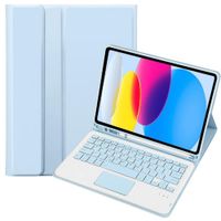Funda Con Teclado Bluetooth Touchpad para iPad A16 11th 10th - CELESTE