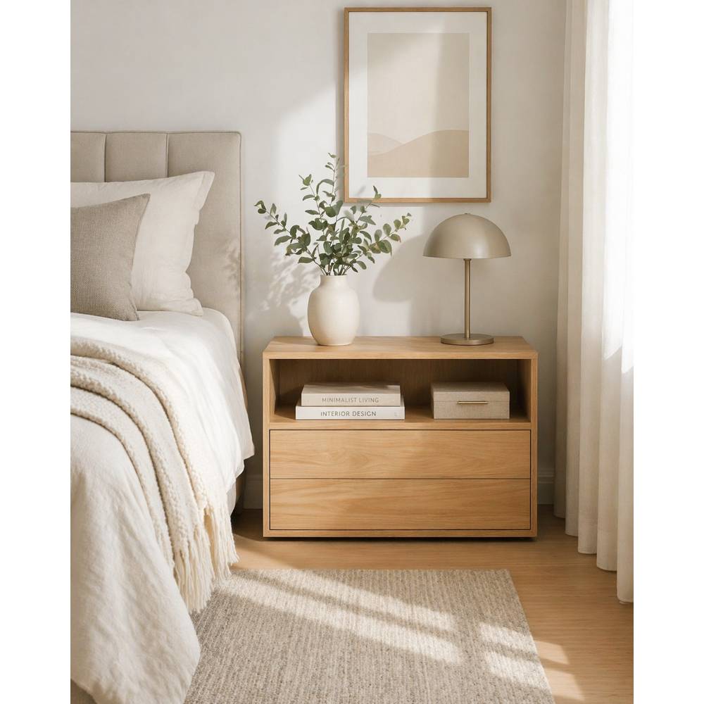 Velador Morgana Tu Mesita 2 Cajones 1 Espacio Almacenamiento Panela Canto Delgaddo