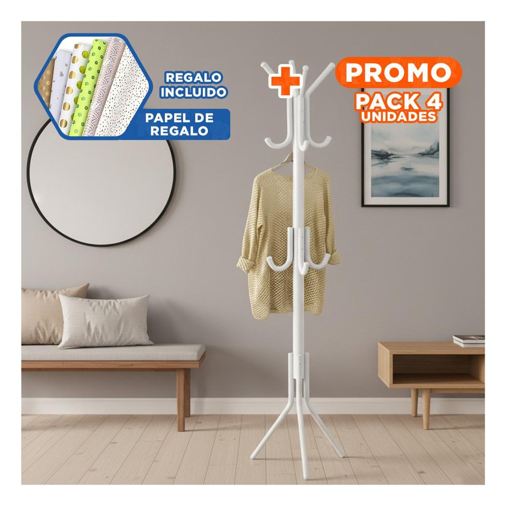 Pack4 Columna Multiuso 175x45cm para Mantener Orden en Espacios Blanco Y+Papel Regalo