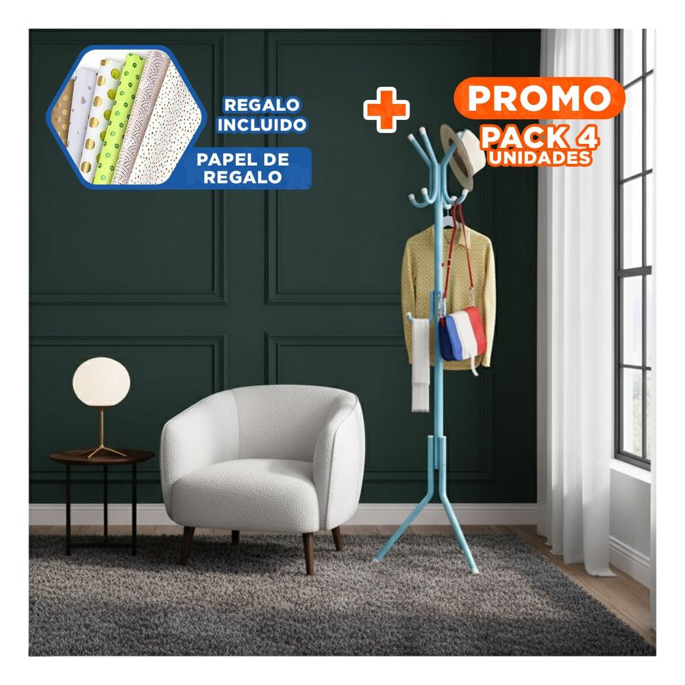 Pack4 Columna Multiuso 175x45cm para Mantener Orden en Espacios Celeste Y+Papel Regalo