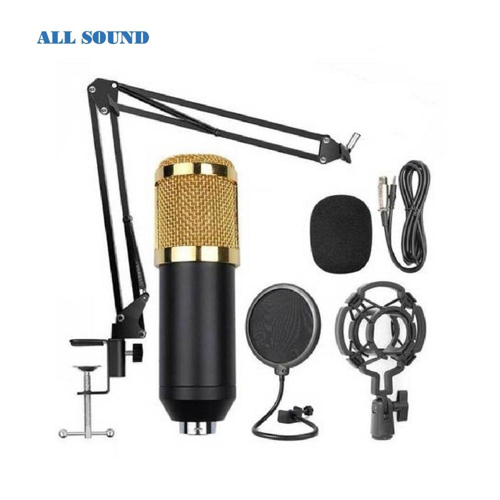 KIT MICRÓFONO BM-800 DORADO PROFESIONAL KT-001D