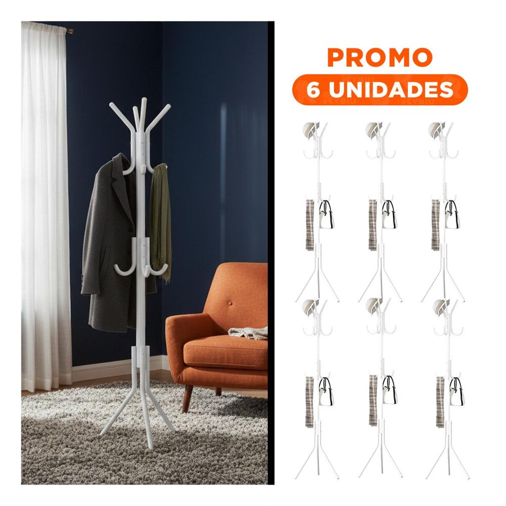 Pack6 Modulo Colgante Multiuso 175x45cm para Organizar Ropa en Hogar Blanco