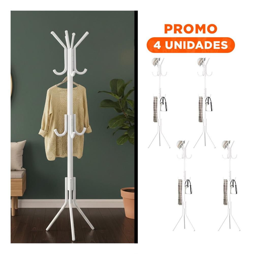Pack4 Columna Multiuso 175x45cm para Ropa y Accesorios en Hogar Blanco Y+Regalo Sticker