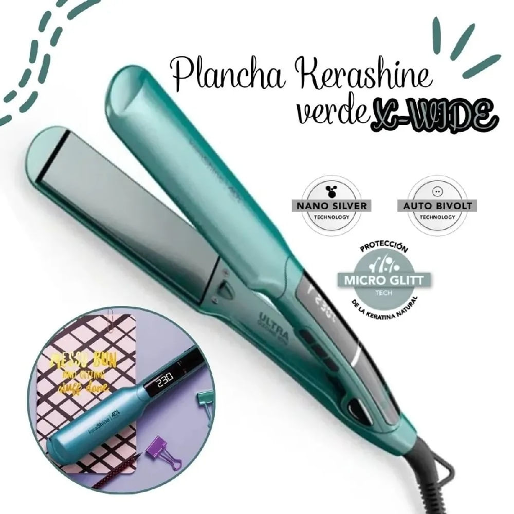 Alisador Gama X-wide Digital Kerashine Verde 220v