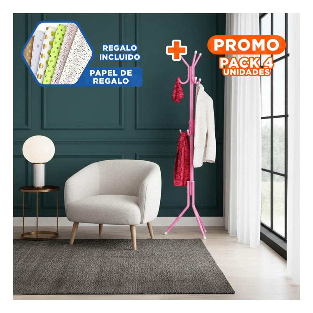 Pack4 Rack Organizador 175x45 cm Rosado con Diseño Moderno Y+Papel Regalo