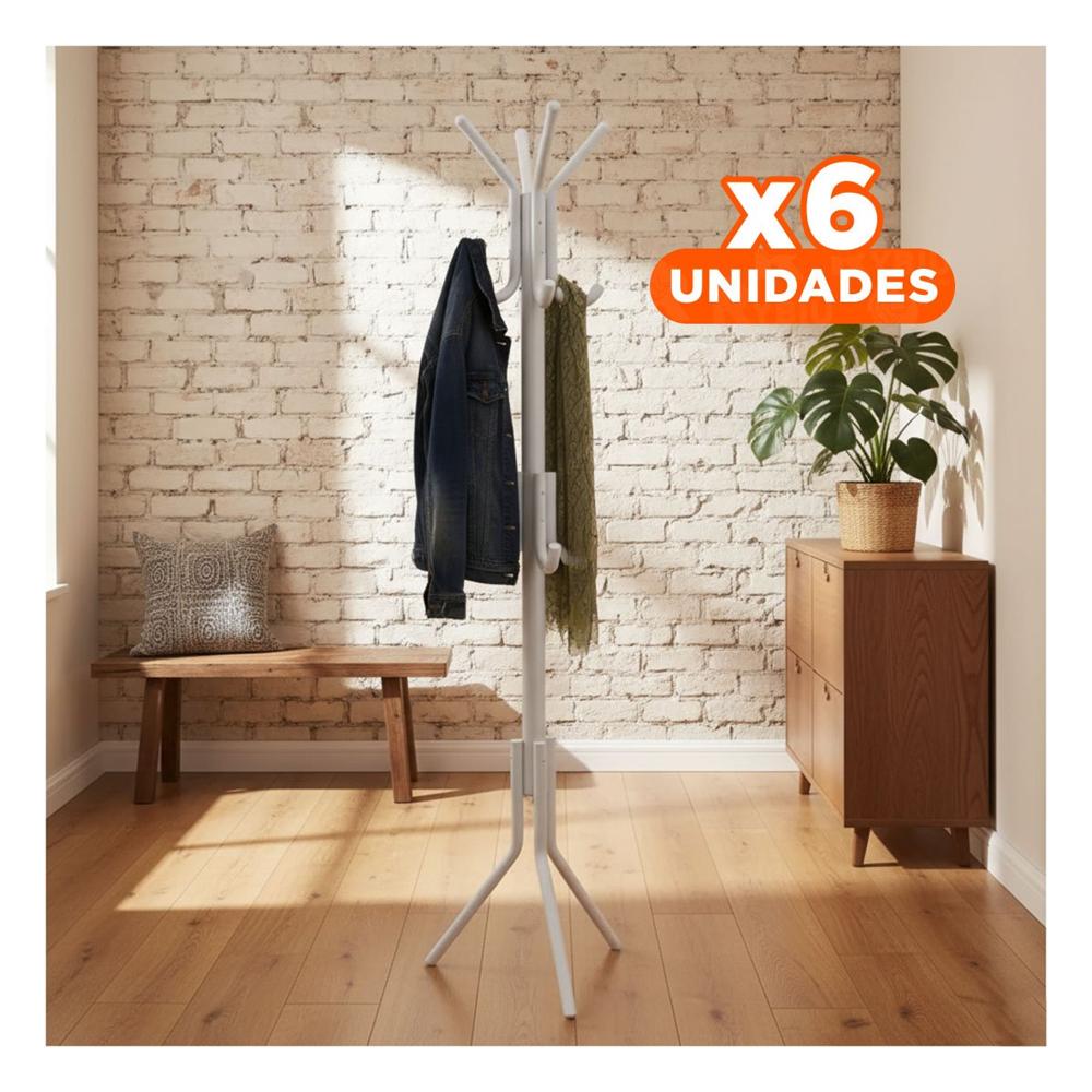 Pack6 Modulo Colgante Multiuso 175x45cm para Colgar Ropa Diario Blanco Y+Regalo Sticker