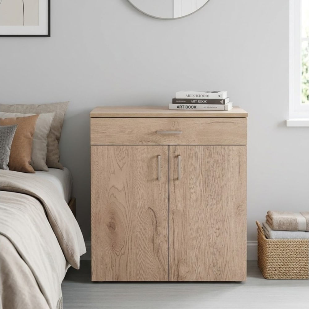 Zapatera con puerta y cajón Macadamia