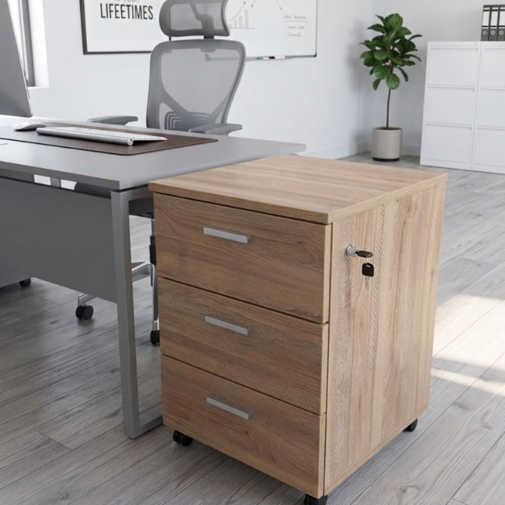 Cajonera De 3 Cajones Con Ruedas miel