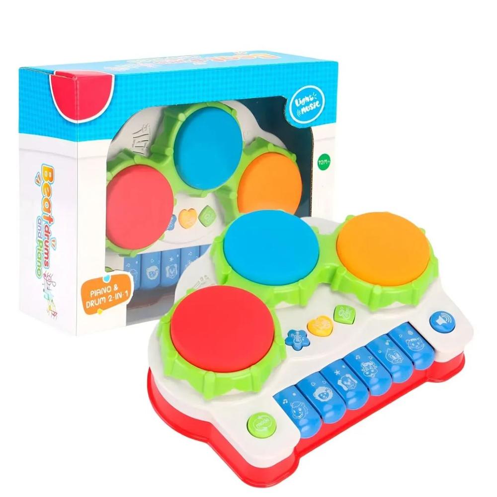 Juguete  Piano Tambor Interactivo Luz  y Sonidos