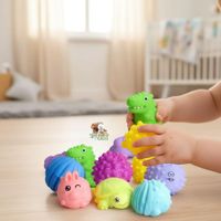 Set 9 Pelotitas Sensoriales Texturizadas Para Bebé y 4 animalitos